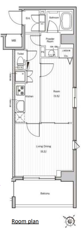 1BED/1BATH in Chuo-ku,Tokyo