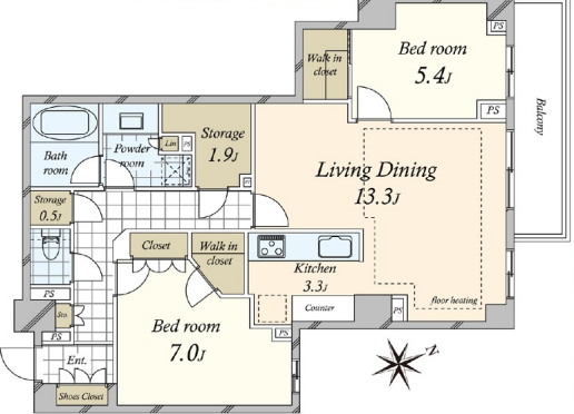 2BED/1BATH in Minato-ku,Tokyo