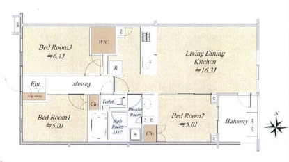 3BED/1BATH in Meguro-ku,Tokyo
