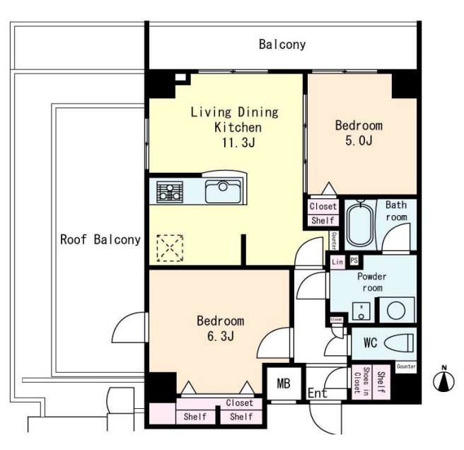 2BED/1BATH in Minato-ku,Tokyo