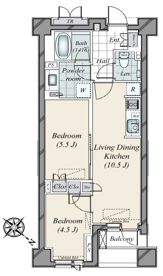 2BED/1BATH in Minato-ku,Tokyo