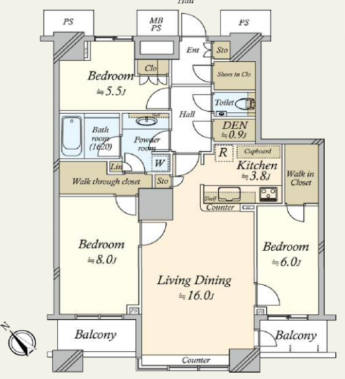 3BED/1BATH in Chuo-ku,Tokyo