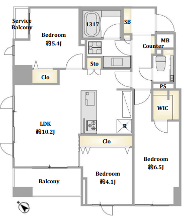3BED/1BATH in Chuo-ku,Tokyo