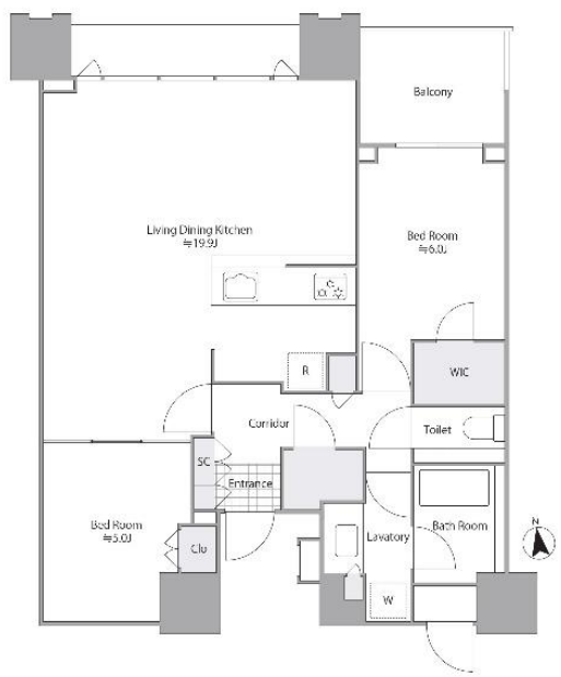 2BED/1BATH in Chuo-ku,Tokyo