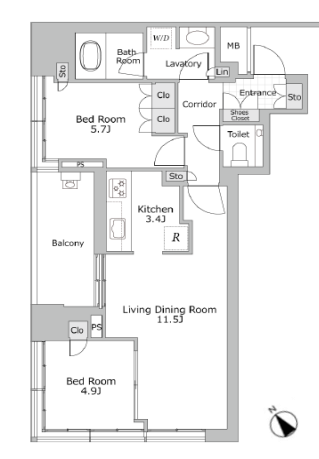 2BED/1BATH in Meguro-ku,Tokyo