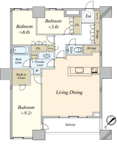 3BED/1BATH in Chuo-ku,Tokyo