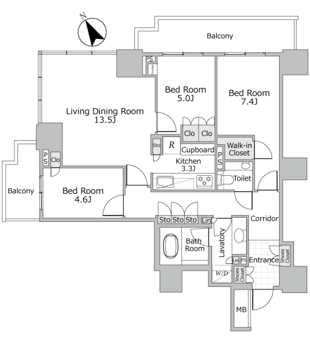 3BED/1BATH in Minato-ku,Tokyo
